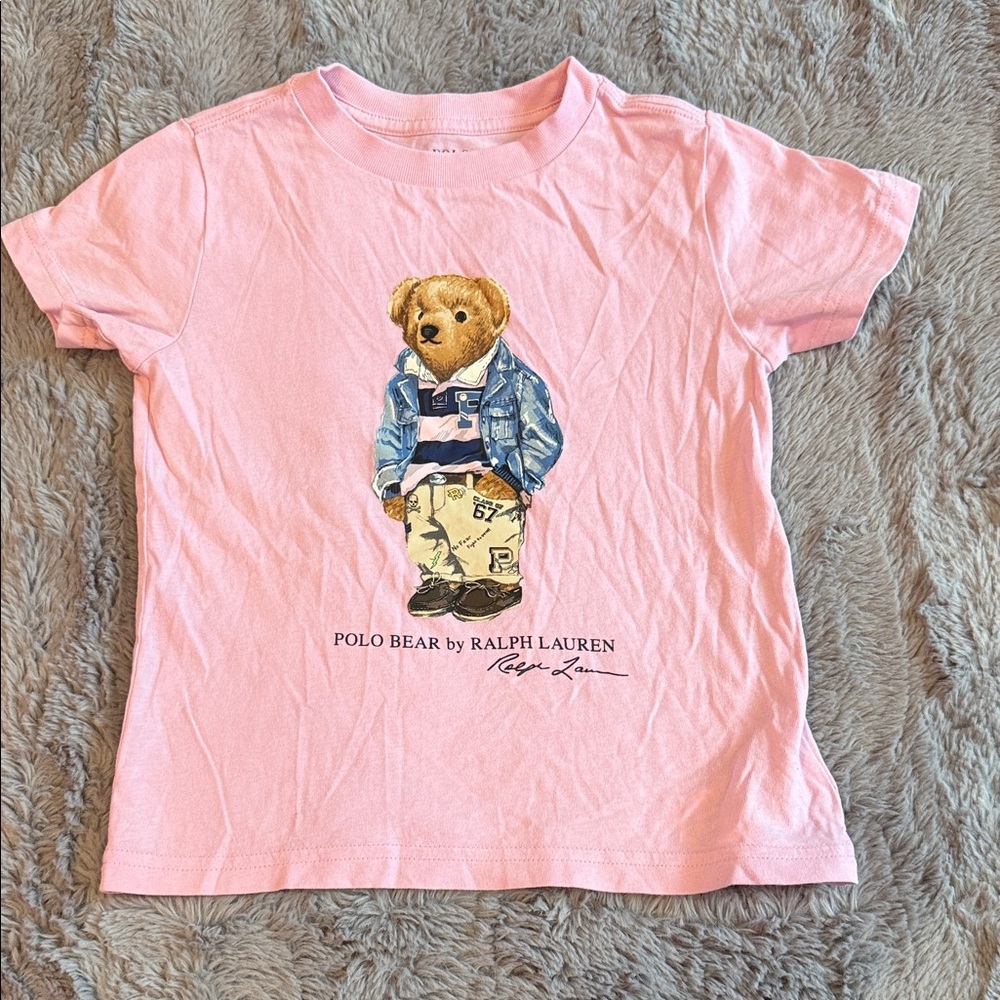 Ralph Lauren Pink Polo Bear Graphic Tee 3T